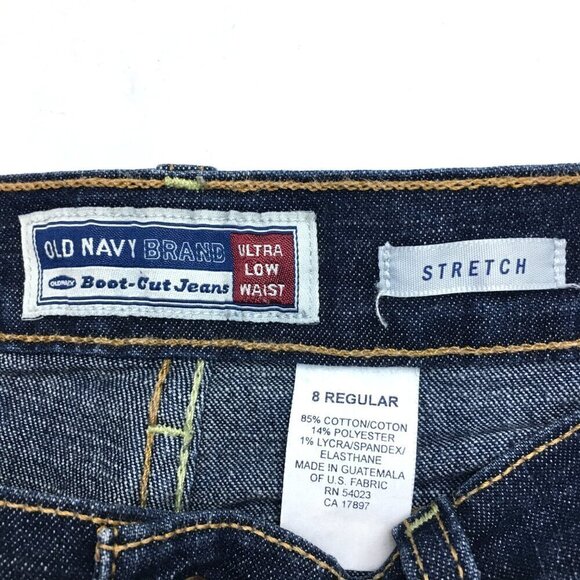 Old Navy Women's Jeans Low Rise Boot Cut Stretch Dark Wash size 8 length 32" - Picture 3 of 8